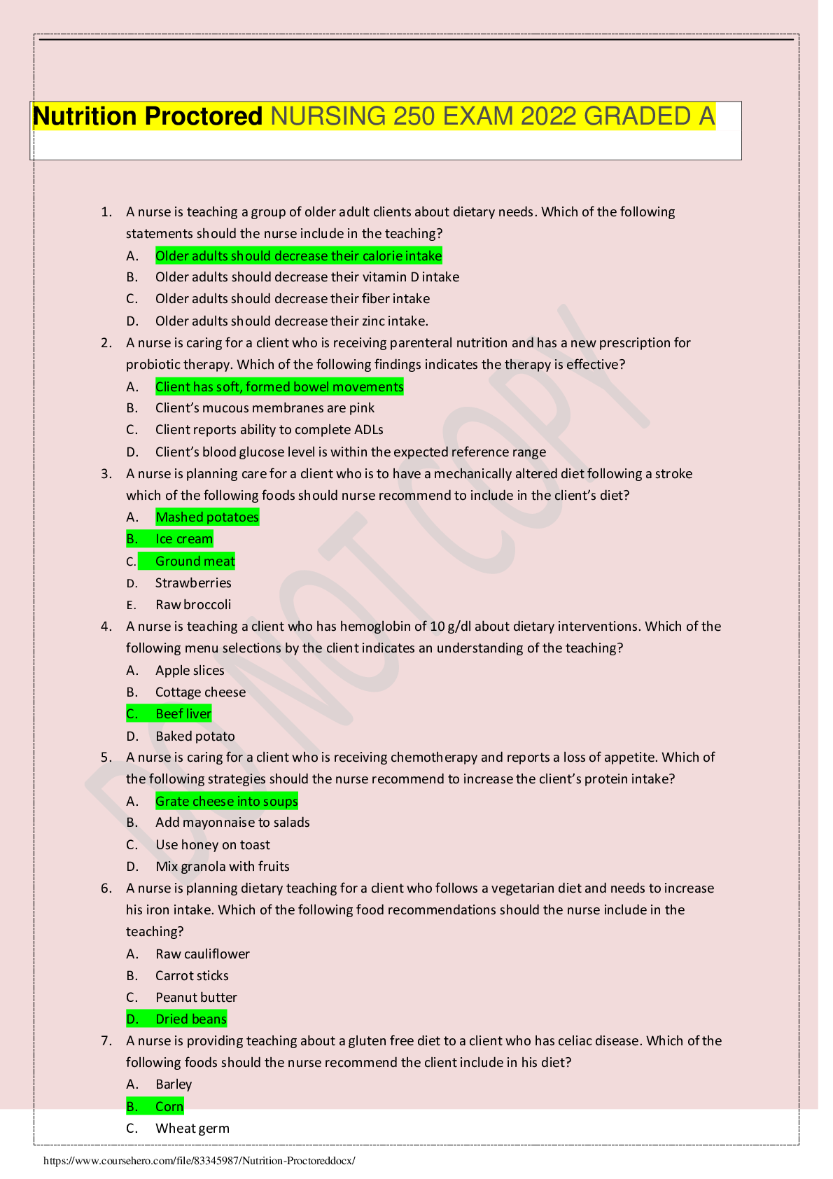 Preview image for NURSING 250